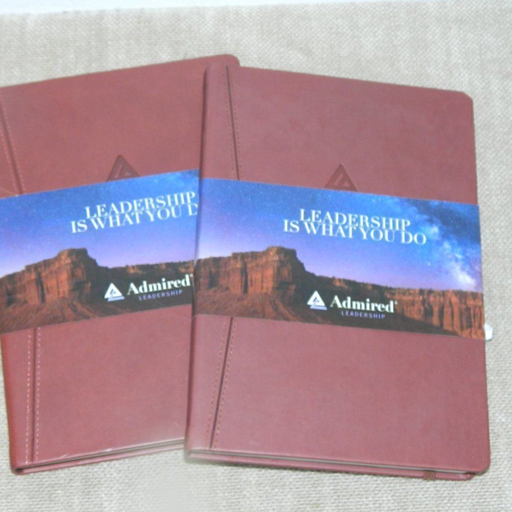 Lot of‎ 2 Hardcover Notebook Journal  Vegan Leather Cover Brown Lined Pages